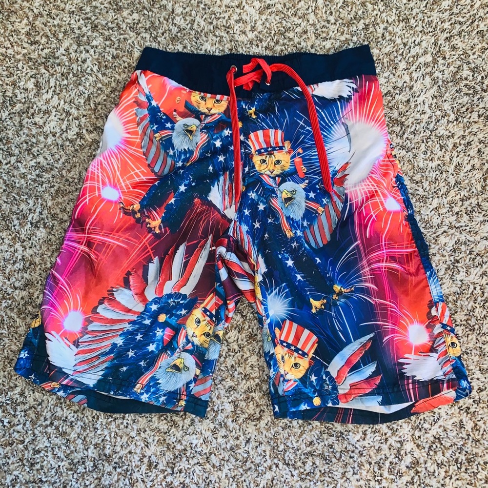 American flag shirt and shorts